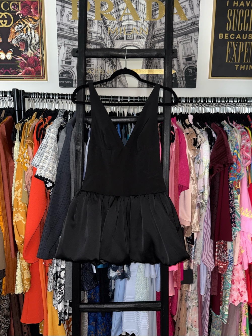 Oh Polly Anahita Black Bubble Hem Corset Lace Up Micro Mini Dress UK10 US6 EUC - Picture 6 of 12